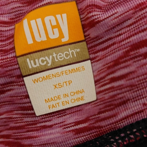 Lucy Women's Size XS Capri Leggings Athletic lucytech Black Pink - Picture 6 of 8